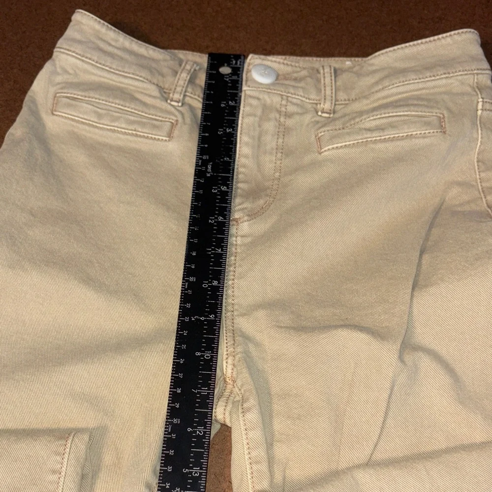 LOFT Beige High Waist Wide Leg Crop Jeans SZ 26x24
